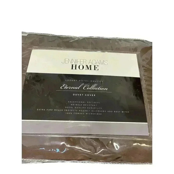 Eternal Collection By Jennifer Adams King Duvet Cover Set Brown New - Picture 2 of 7